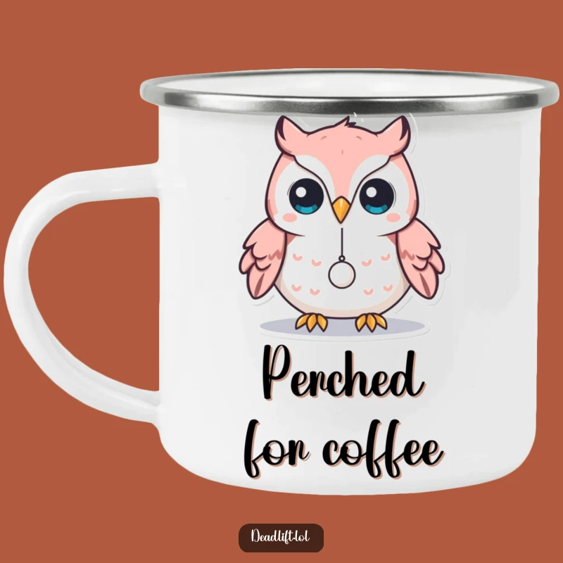 Funny Kawaii Owl Camping Mug: Durable Focus Act - Humorous Outdoor Gift