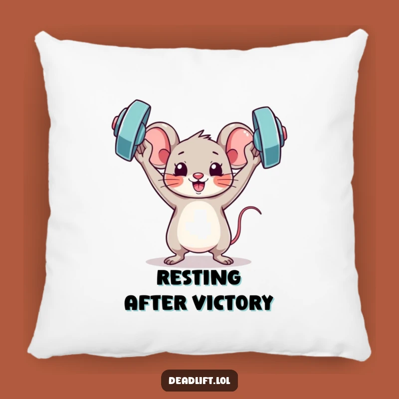 Funny Kawaii Mouse Pillow: Cozy Victory Comfort - Humorous Gift