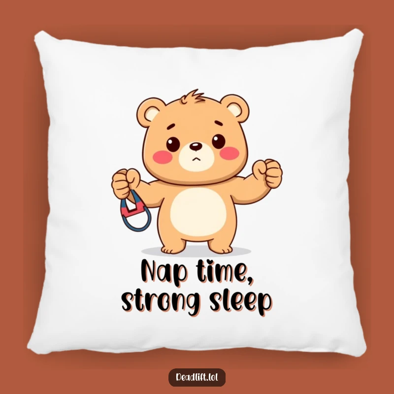 Soft Funny Kawaii Bear Pillow, Cozy Fitness Decor Gift