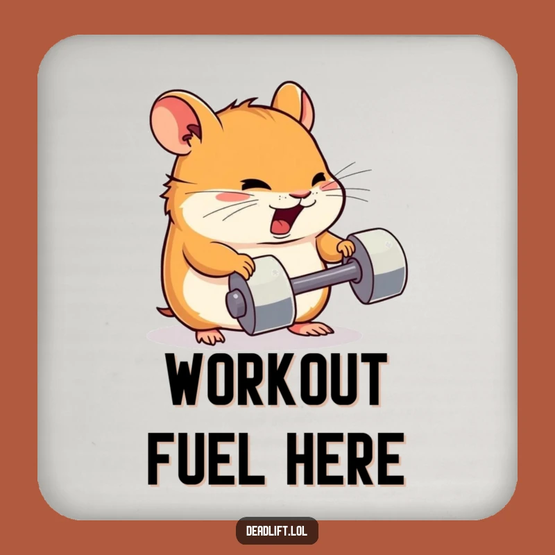 Funny Kawaii Hamster Drink Coaster: Protect Surfaces with Gym Humor