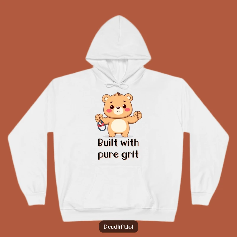Cozy Funny Kawaii Bear Hoodie, Warm Fitness Motivation Gift