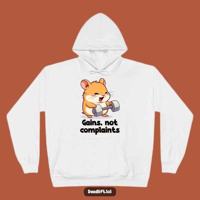 Funny Kawaii Hamster Hoodie: Cozy Weightlifting - Ultimate Humorous Gift