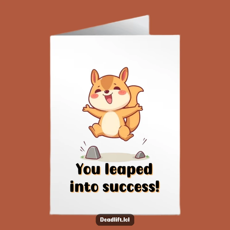 Kawaii Squirrel Milestone Card: Free Printable for Cheering Success, Funny Downloadable Gift