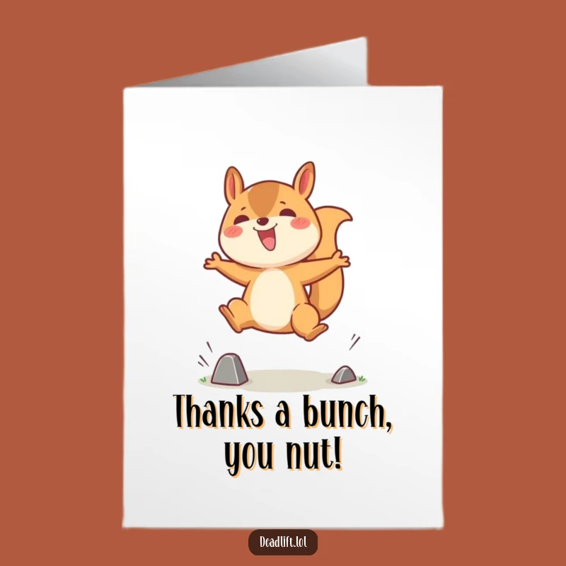 Grateful Kawaii Squirrel Card: Free Printable Thank You, Funny Downloadable Gift Idea