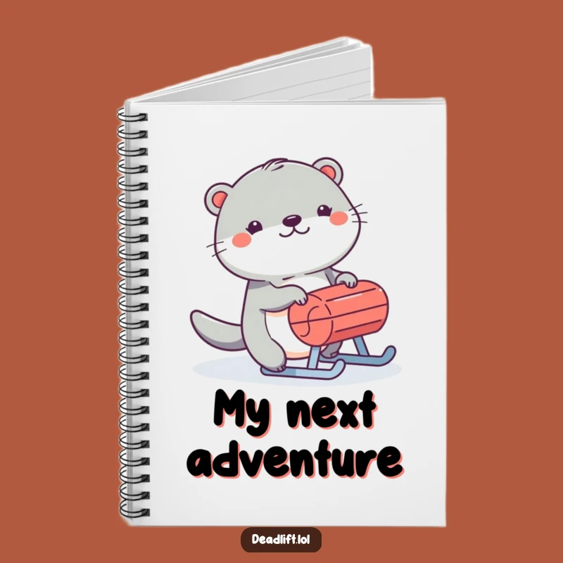 Funny Kawaii Otter Notebook - Humorous Sled Push Journal for Creative Gifts