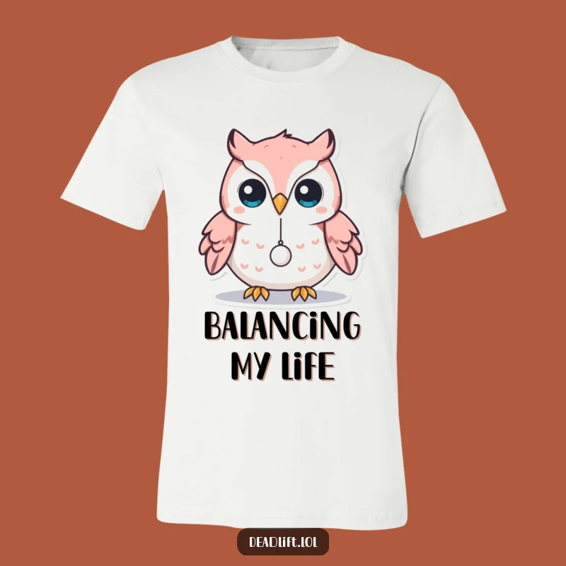 Funny Kawaii Owl T-Shirt: Delicate Balance - Hilarious Intellectual Gift