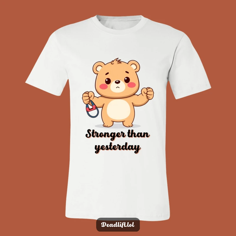 Funny Kawaii Bear Fitness T-Shirt, Strong Cub Workout Humor Gift
