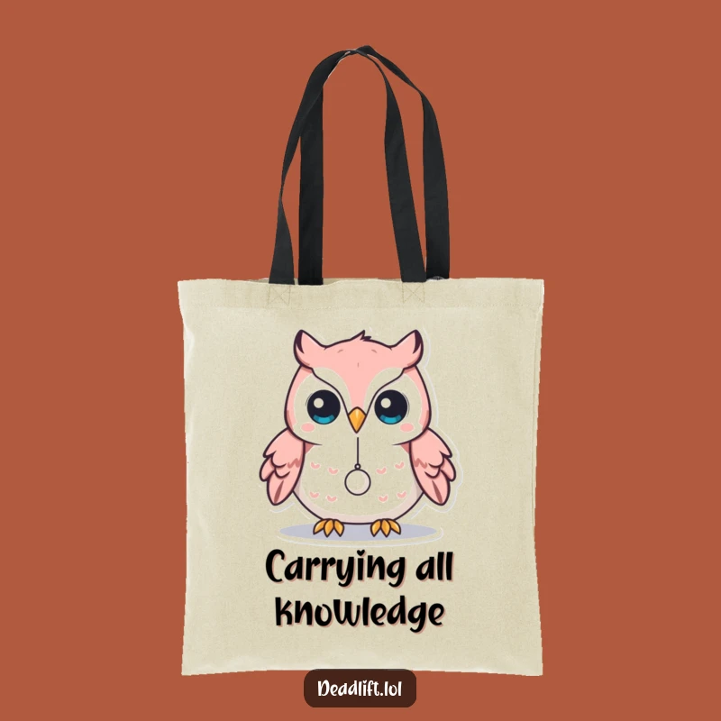 Funny Kawaii Owl Tote Bag: Focused Balance Act - Practical Humorous Gift