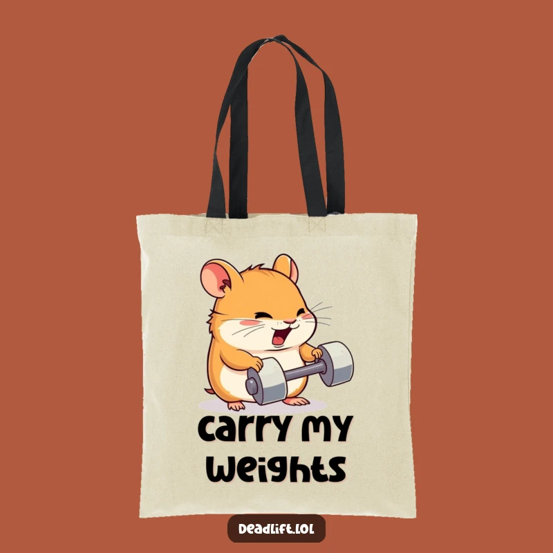Funny Kawaii Hamster Tote Bag: Gym Effort - Practical Humorous Gift